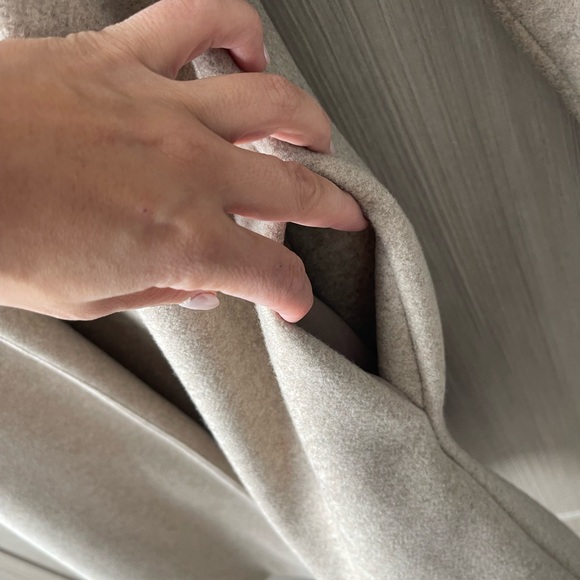 Zara Beige Wool-Blend Long Coat - Picture 5 of 6